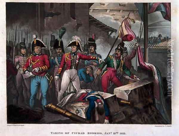 Taking of Ciudad Rodrigo on 19th January 1812 Oil Painting - William Heath