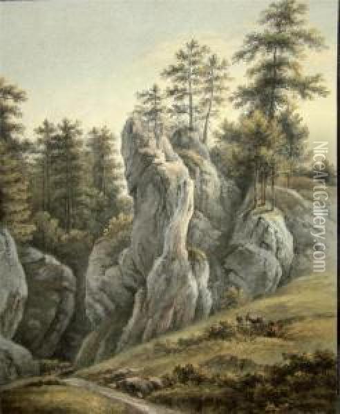 Blick Auf Eine Felsformation Oil Painting - Christoph Nathe