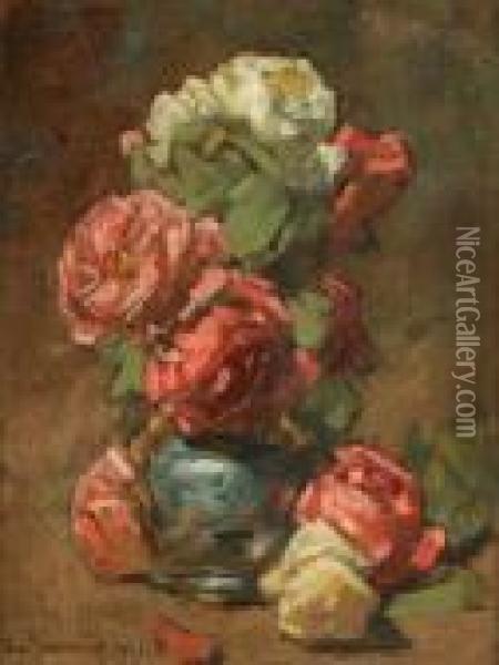 Les Roses Oil Painting - Georges Jeannin