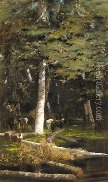 Nella Foresta Oil Painting - Giuseppe de Nittis