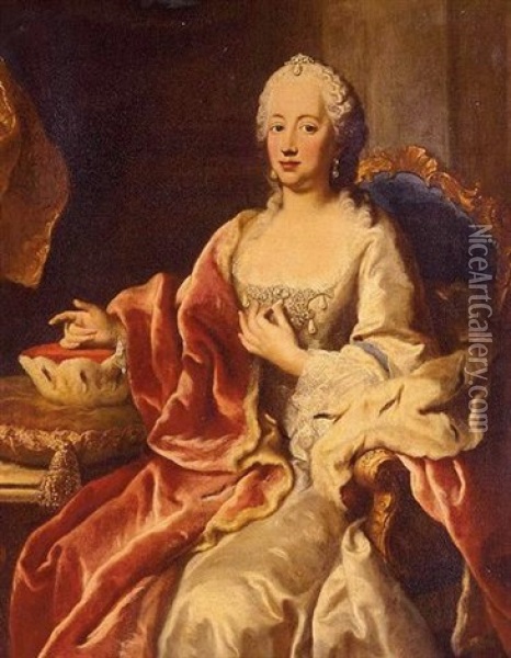 Portrait Of Maria Anna Joseph Charlotte, Born Princess Von Pfalz-sulzbach Oil Painting - Jacopo Amigoni