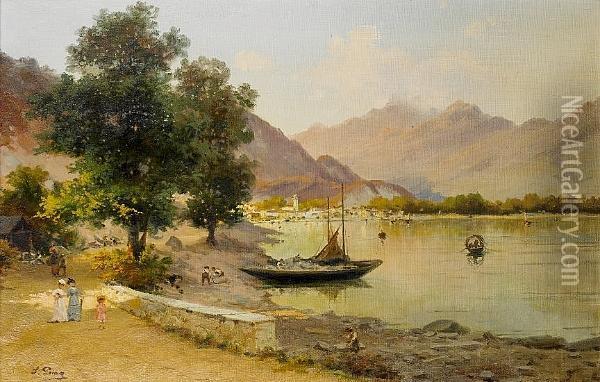 Feriolo, On Lake Maggiore Oil Painting - Silvio Poma