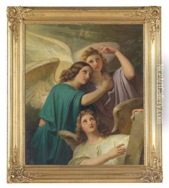 Drei Engel Oil Painting - Melchior Paul Von Deschwanden