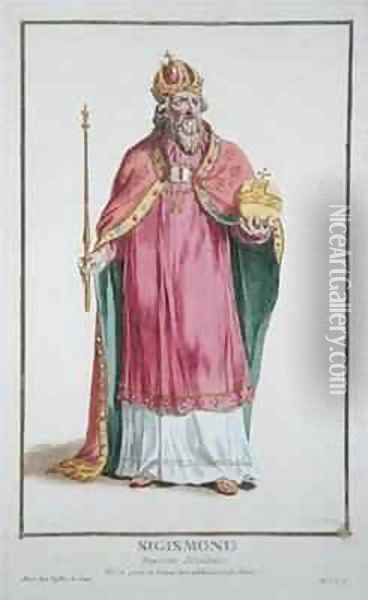 Sigismund Holy Roman Emperor from Receuil des Estampes representant les Rangs et les Dignites suivant le Costume de toutes les Nations existantes Oil Painting - Pierre Duflos