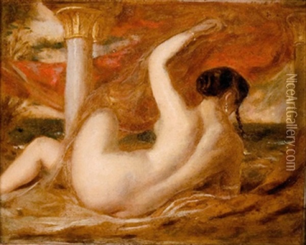 Weiblicher Ruckenakt Oil Painting - William Etty