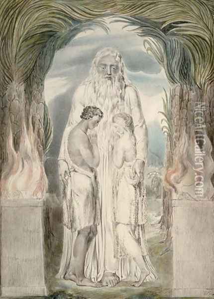 The Angel of the Divine Presence Oil Painting - William Blake