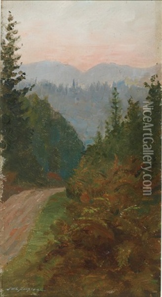 Mountain Pass Oil Painting - John Wycliffe Lewis Forster