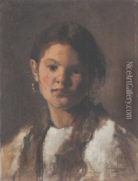 Madchenportrat Oil Painting - Nicolae Grigorescu