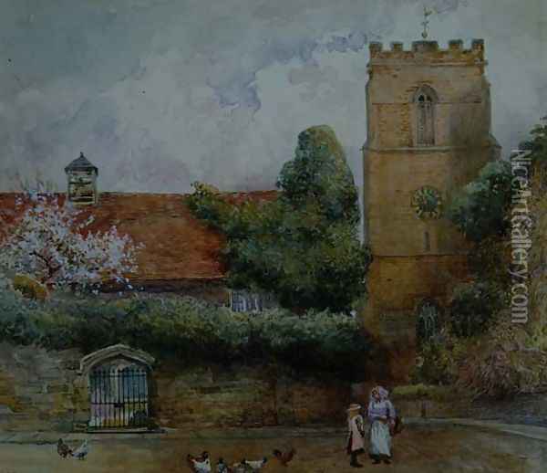 Towcester Old Grammar School, Warwickshire Oil Painting - Elizabeth M. Chettle