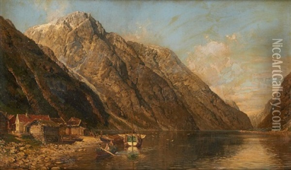 Vue De Fjord Oil Painting - Anders Monsen Askevold