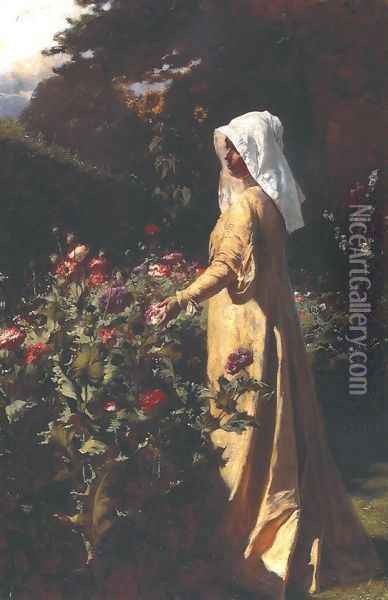 Kedvenceim, 1901 Oil Painting - Gyula Benczur