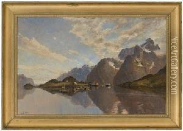 From Raftsund In Lofoten Oil Painting - Johannes Von Ditten