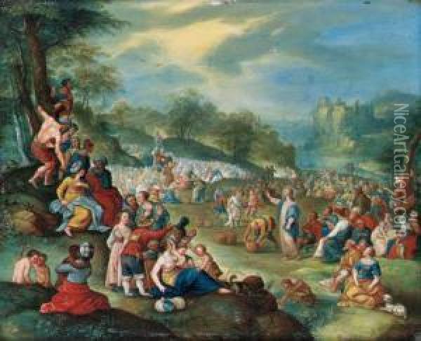 The Feeding Of The Five Thousand Oil Painting - Hieronymous III Francken