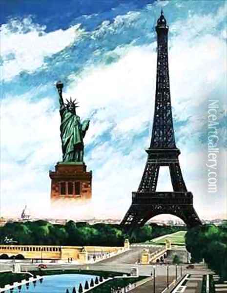 Who built the Eiffel Tower Alexandre Gustave Eiffel Oil Painting - Henry Charles Fox