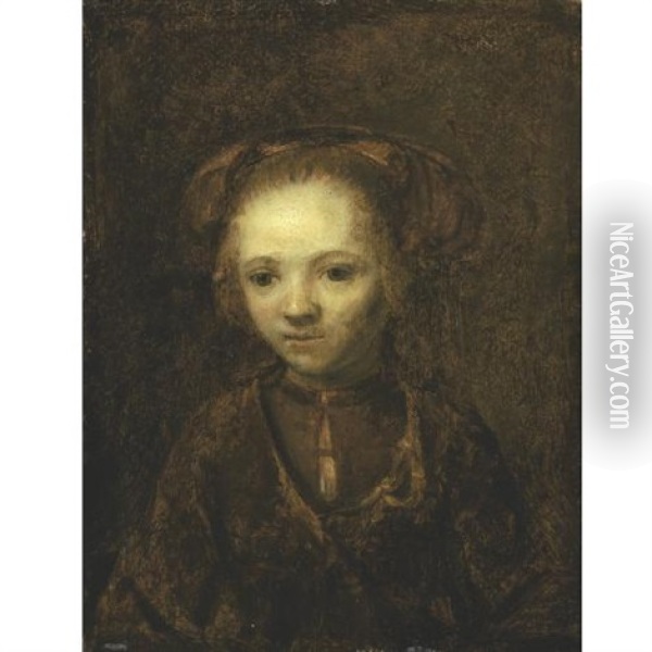 Portrait Of A Girl Oil Painting -  Rembrandt van Rijn