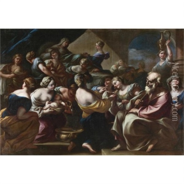 The Birth Of The Virgin Oil Painting - Giovanni Battista Beinaschi