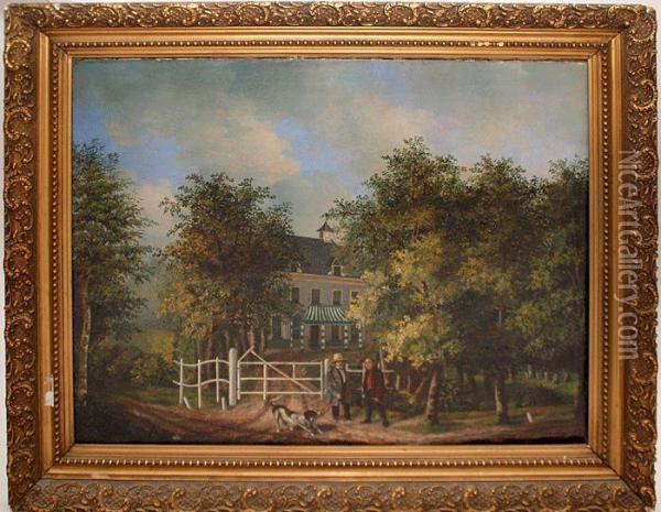 Huntersaround The Horse Oil Painting - Jacobus Freudenberg