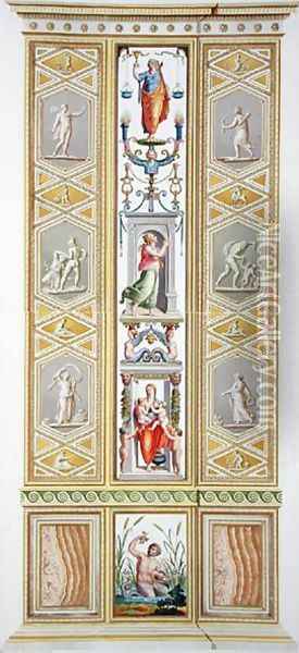 Panel from the Raphael Loggia at the Vatican, from Delle Loggie di Rafaele nel Vaticano, engraved by Giovanni Volpato 1735-1803, 1776 published c.1776-77 Oil Painting - Taurinensis, Ludovicus Tesio