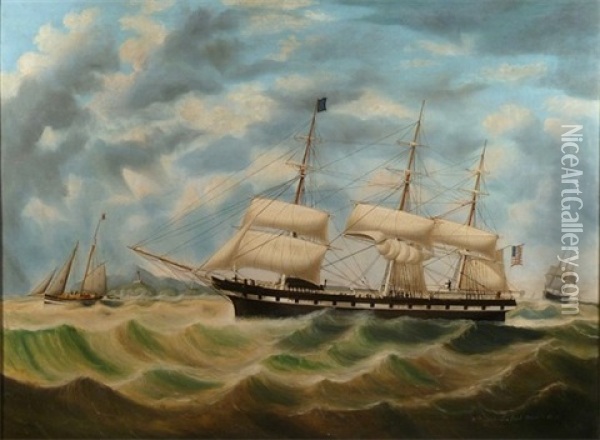 The American Ship Seaflower Oil Painting - William Gay Yorke