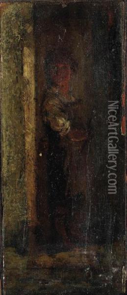 In The Doorway Oil Painting - Hugo Kauffmann