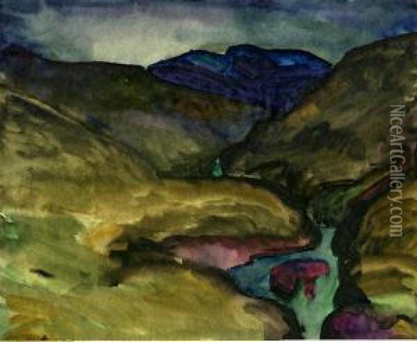Berglandschaft Mit Fluss Oil Painting - Carlos Schneider