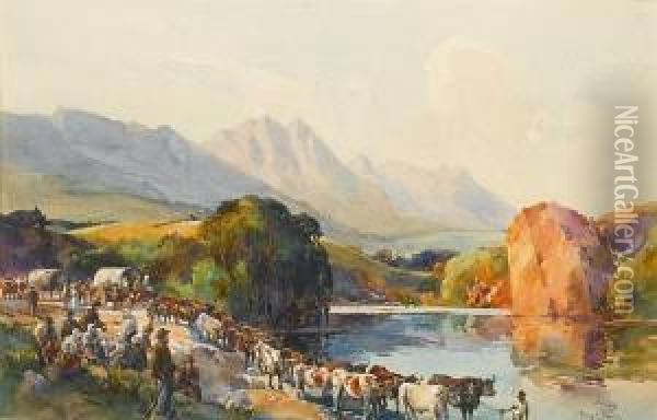 The Great Trek Oil Painting - Charles Ernest Peers