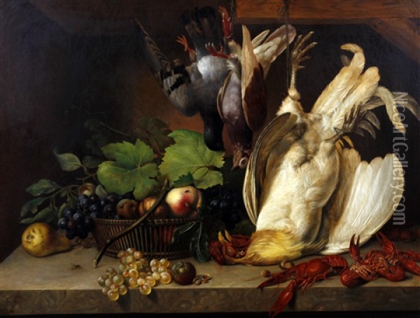 Still Life With Game Oil Painting - Christian August Printz
