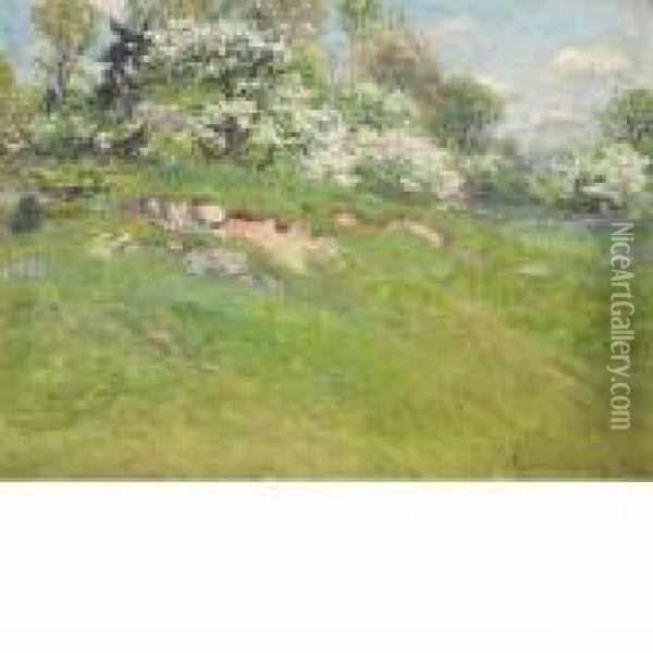 Spring In New England Oil Painting - John Joseph Enneking