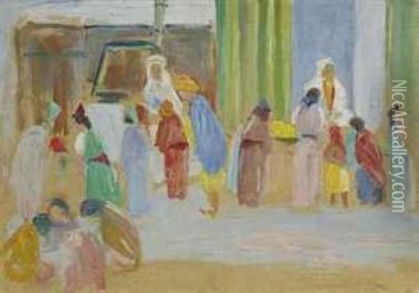 Algerischer Basar Oil Painting - Ernst Traugott Schiess