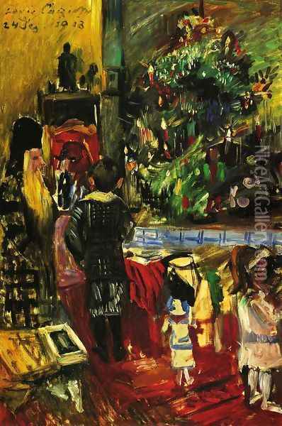 Distributing Christmas Presents Oil Painting - Lovis (Franz Heinrich Louis) Corinth