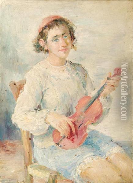 Young Violinist Oil Painting - Jacob, Jacques Balgley