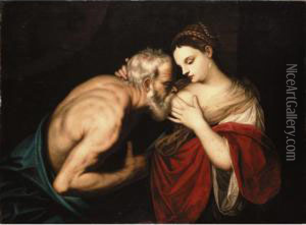 Roman Charity Oil Painting - (Alessandro) Padovanino (Varotari)