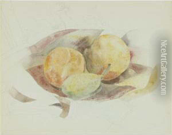 Peaches And Fig Oil Painting - Charles Demuth