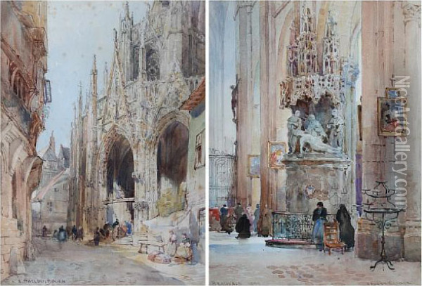 S. Maclou, Rouen Oil Painting - Sir Ernest George