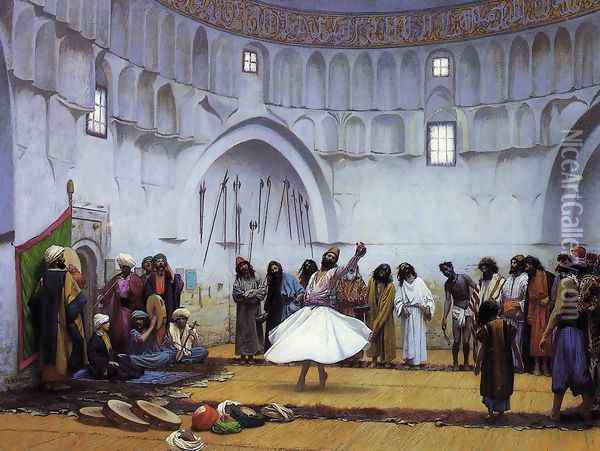 Whirling Dervishes Oil Painting - Jean-Leon Gerome