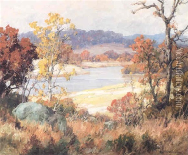 New England River In Autumn Oil Painting - Maurice Braun