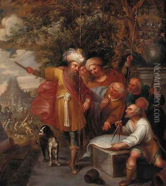 Nimrod and the Tower of Babel Oil Painting - Frans II Francken