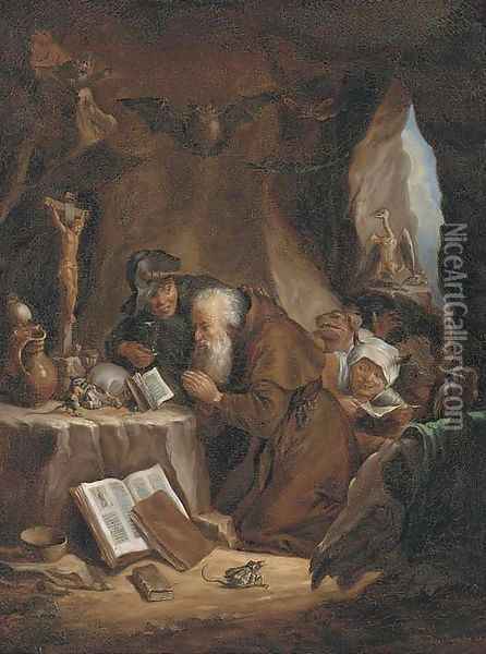 The Temptation of Saint Antoine Oil Painting - Hugues Merle