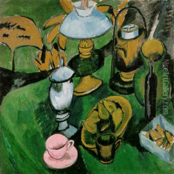 Stilleben Mit Lampe Oil Painting - Ernst Ludwig Kirchner