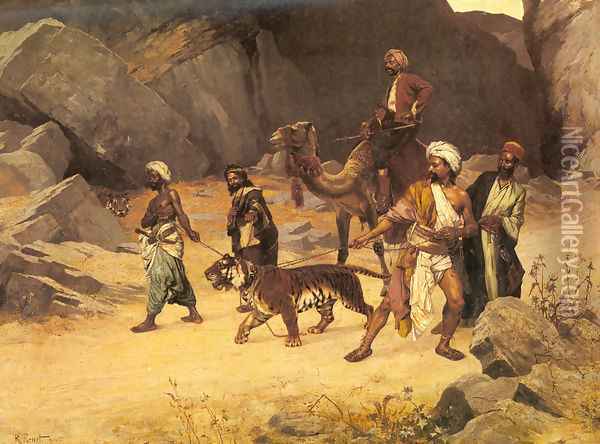 The Tiger Hunt Oil Painting - Rudolph Ernst