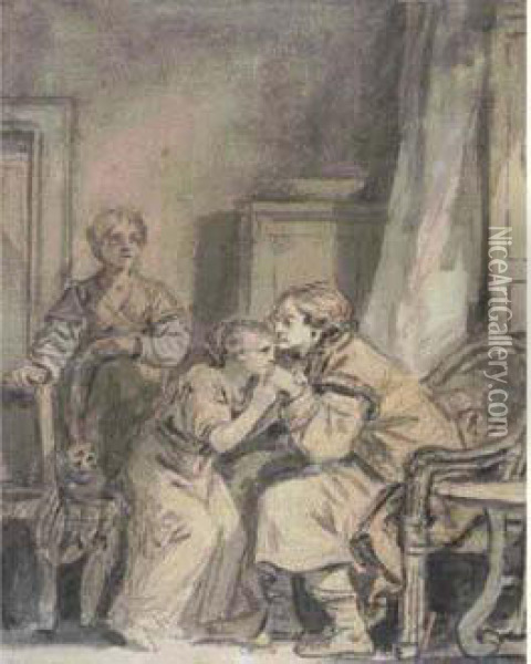 Le Baiser Paternel Oil Painting - Jean Baptiste Greuze
