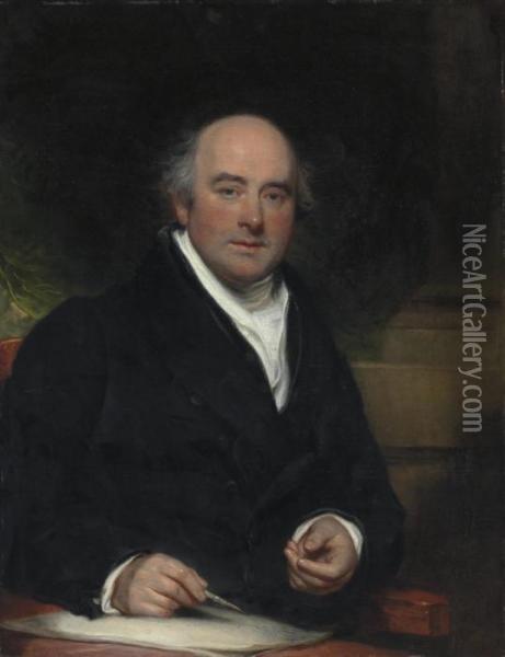 Portrait Of Sir Francis Leggatt Chantrey, R.a. (1781-1841) Oil Painting - Martin Archer Shee