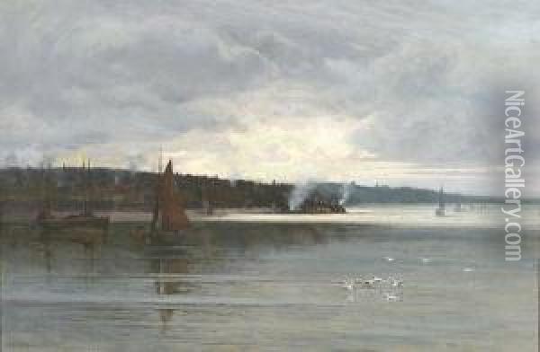 Birkenhead Coast With Fishing Boats Oil Painting - Creswick Boydell