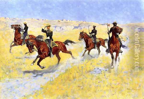 The Advance Oil Painting - Frederic Remington