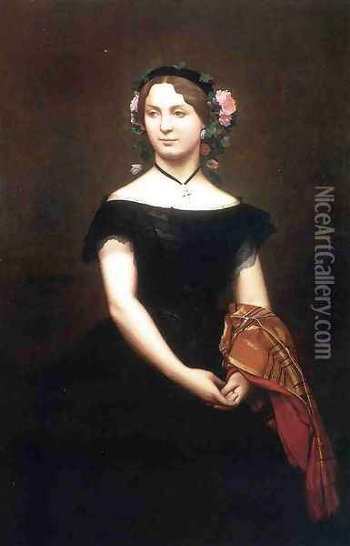 Portrait of Mlle Durand (or Madame Duvergier) Oil Painting - Jean-Leon Gerome