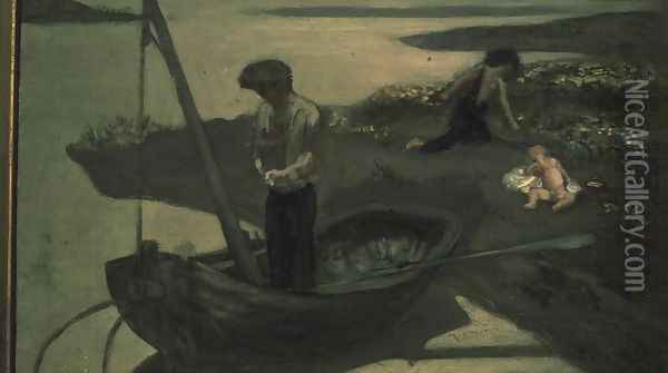 Sketch for the Poor Fisherman, 1879 Oil Painting - Pierre-Cecile Puvis De Chavannes