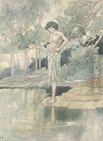 Narcissus Oil Painting - Charles Robinson