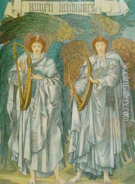 Angeli Laudantes Oil Painting - Sir Edward Coley Burne-Jones