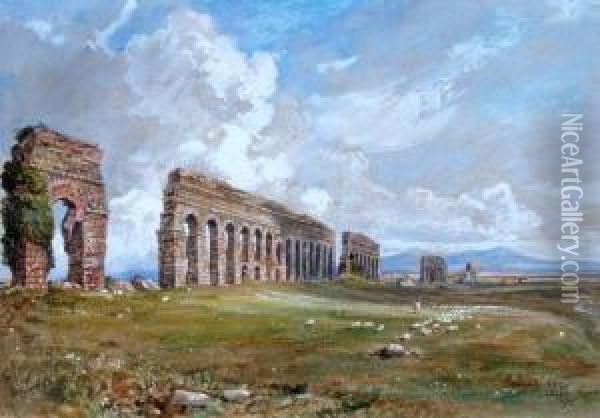 Campagna Rome Oil Painting - Arthur Perigal
