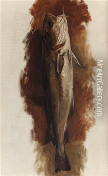 Trout Oil Painting - Kenyon C. Cox